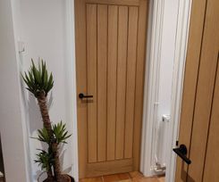 Oak veneer doors hung